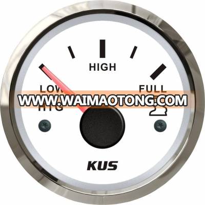 52mm Holding Tank Gauge Meter (SV-KY12100) 240-33 Ohm Stainless Steel Bezel White Faceplate for Car Truck Universal Boat Marine