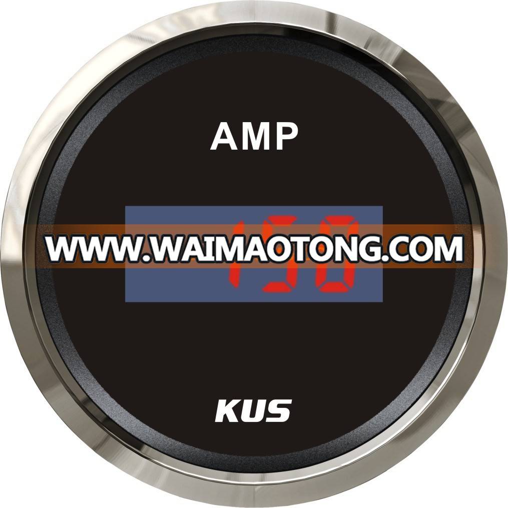 52mm Digital Ammeter+/--150A with Ampere/Current Sensor Black Face for Truck Car Inboat Outboat Yacht Marine