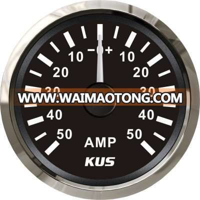 52mm Ammeter/AMP Gauge Black Faceplate with Reasonable+/--50A with Current Pick-up Sensor for Universal Motorcycle Boat Yacht